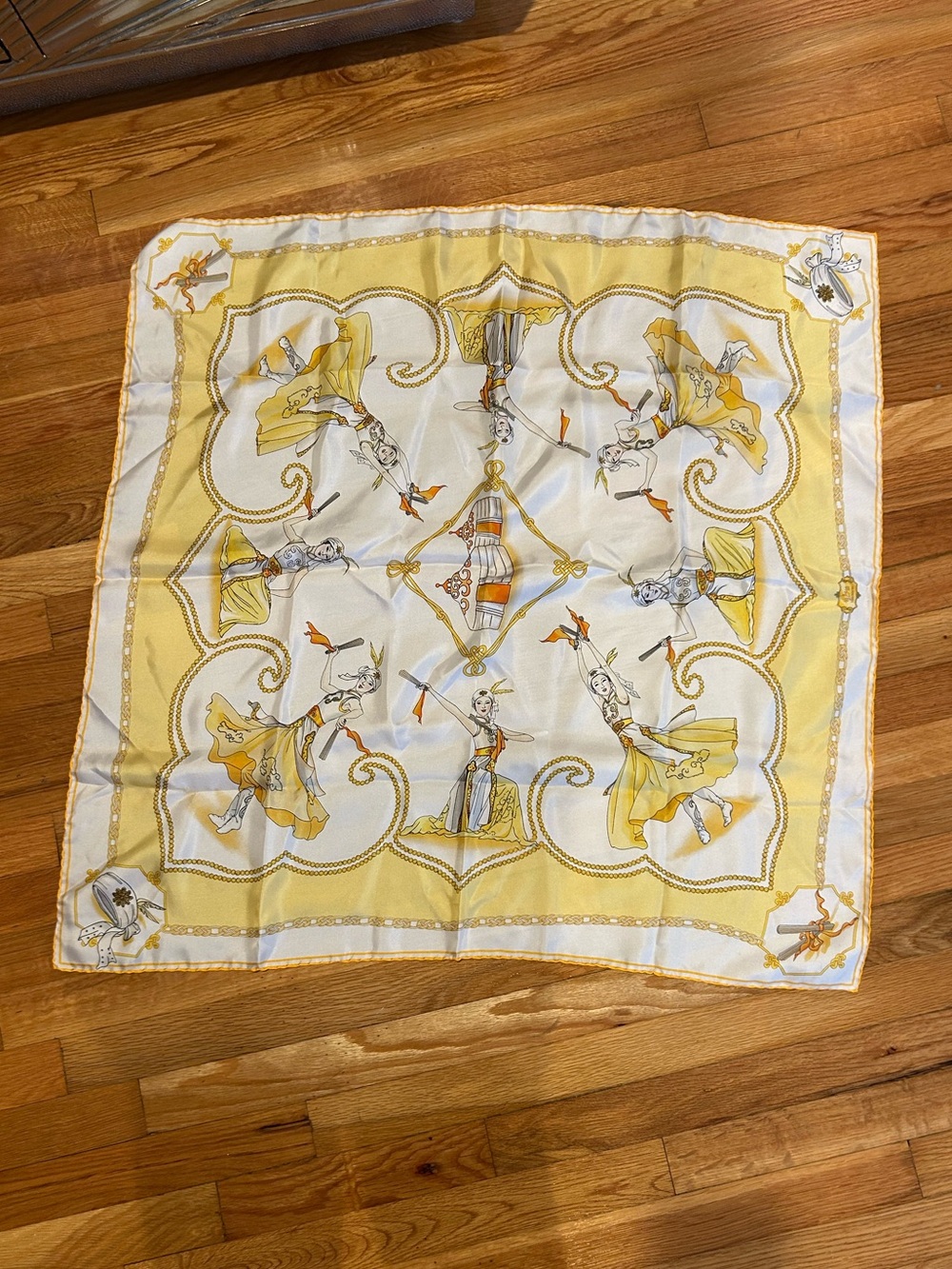 Yellow and White Decorative Scarf - Fashion-Style Home Accent 33 inch square